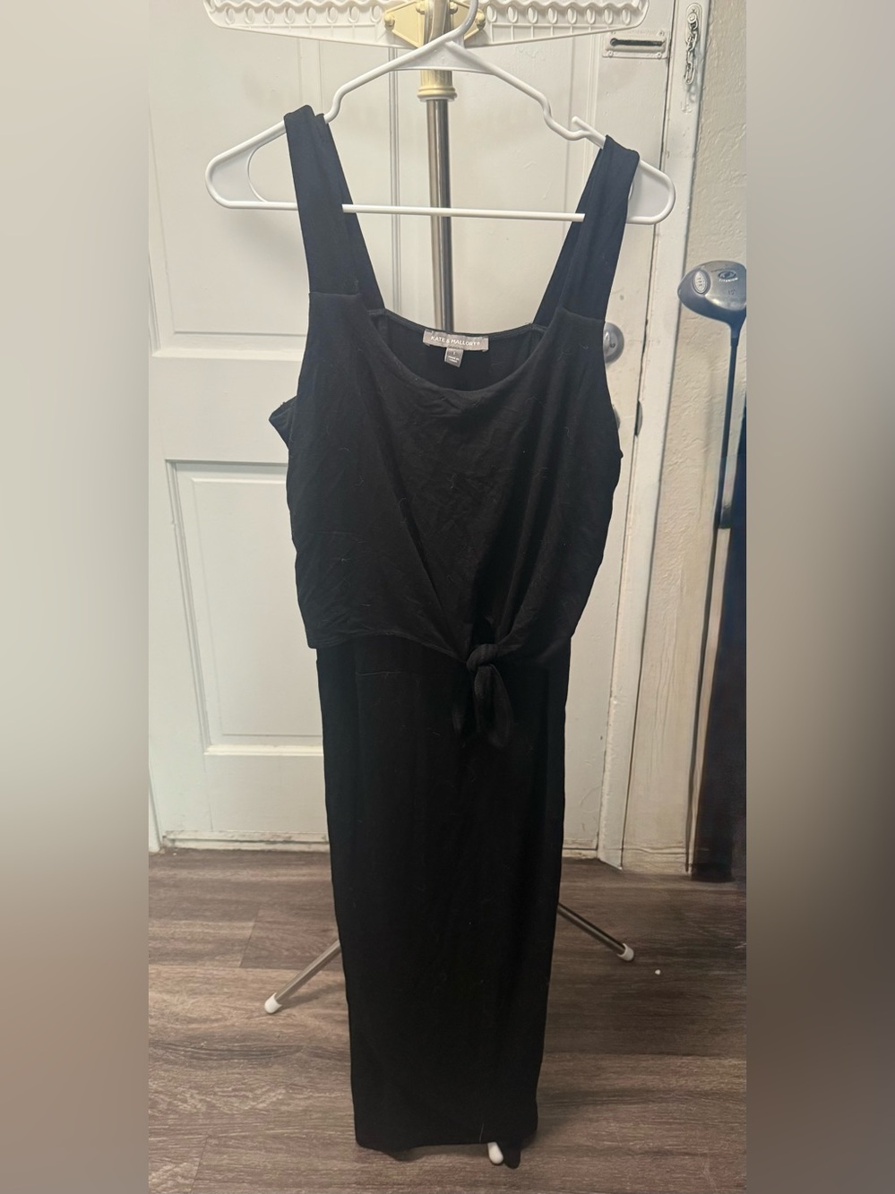 Kate & Mallory Black Midi Tie-Front Dress